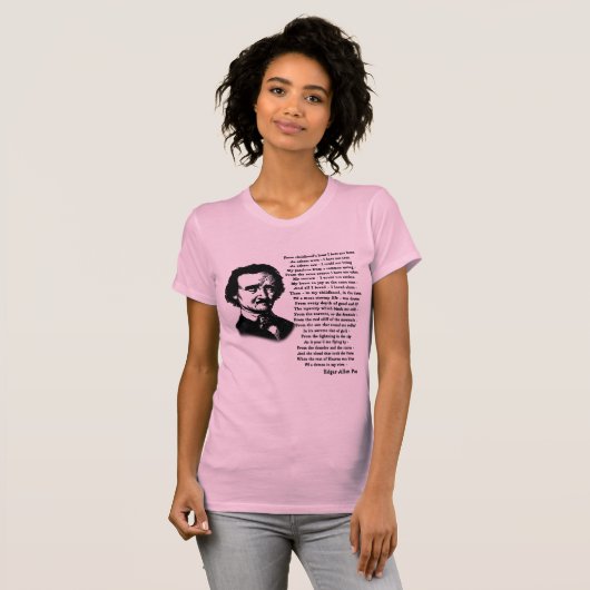 Edgar Allan Poe Poem ALONE T-shirt (Voorkant volledig)
