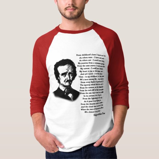 Edgar Allan Poe Poem ALONE T-shirt (Voorkant)