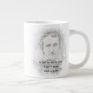 Edgar Allan Poe Poet Auteur Dream in een droom Grote Koffiekop