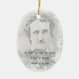 Edgar Allan Poe Poet Auteur Dream in een droom Keramisch Ornament