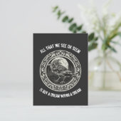 Edgar Allan Poe Poet Author Dream Raven Medallion Briefkaart (Staand voorkant)