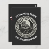 Edgar Allan Poe Poet Author Dream Raven Medallion Briefkaart (Voorkant / Achterkant)