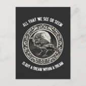 Edgar Allan Poe Poet Author Dream Raven Medallion Briefkaart (Voorkant)