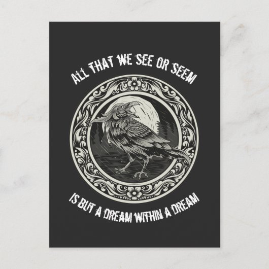 Edgar Allan Poe Poet Author Dream Raven Medallion Briefkaart (Voorkant)