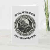 Edgar Allan Poe Poet Author Dream Raven Medallion Kaart (Voorkant)