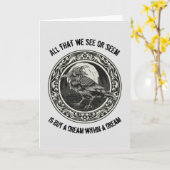 Edgar Allan Poe Poet Author Dream Raven Medallion Kaart (Gele Bloem)