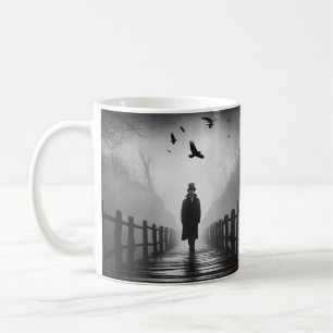Edgar Allan Poe Poet Bridge Ravens Foggy Spooky Koffiemok