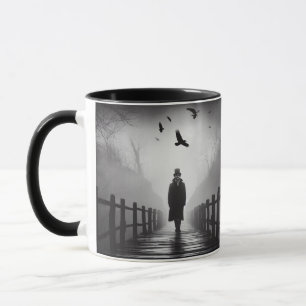 Edgar Allan Poe Poet Bridge Ravens Foggy Spooky Mok