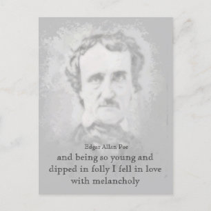 Edgar Allan Poe Poet Melancholy Quote Briefkaart