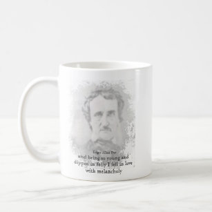 Edgar Allan Poe Poet Melancholy Quote Briefkaart Koffiemok