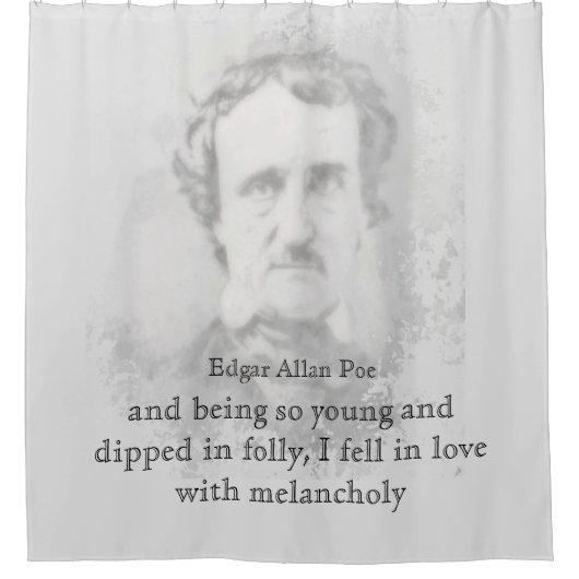 Edgar Allan Poe Poet Melancholy Quote Douchegordijn (Voorkant)