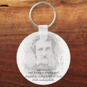 Edgar Allan Poe Poet Melancholy Quote T-Shirt Sleutelhanger (Voorkant)