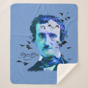 Edgar Allan Poe Poet Ravens Sherpa Deken