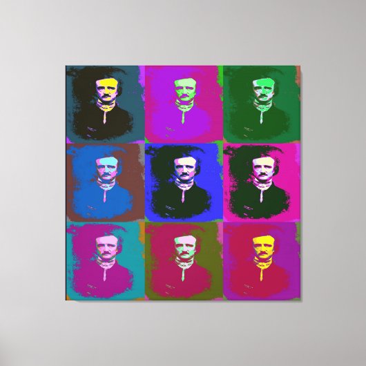 Edgar Allan Poe Pop Art Canvas Afdruk (Voorkant)