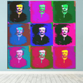 Edgar Allan Poe Pop Art Canvas Afdruk (Insitu (Houten vloer))
