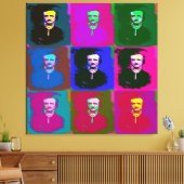 Edgar Allan Poe Pop Art Canvas Afdruk (Insitu (Woonkamer))