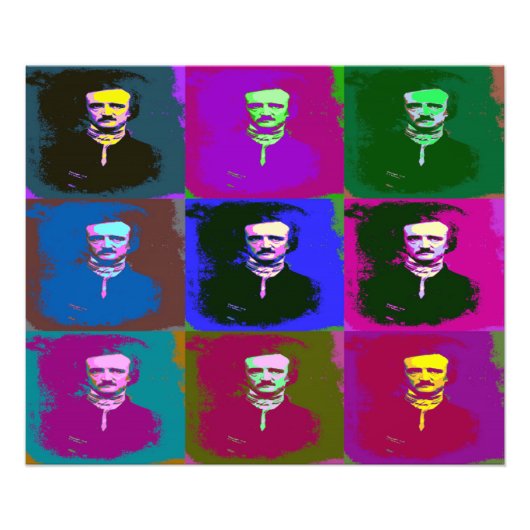 Edgar Allan Poe Pop Art Foto Afdruk (Voorkant)