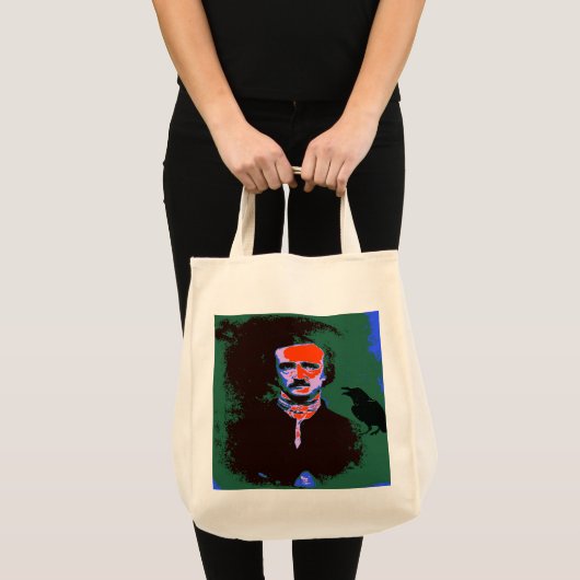 Edgar Allan Poe Pop Art Grote Canvas tas (Voorkant (product))