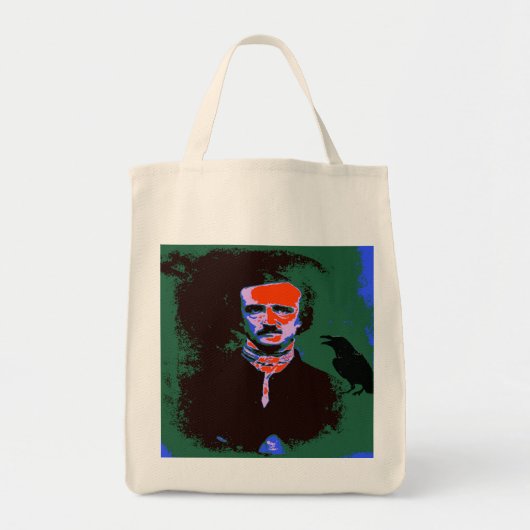 Edgar Allan Poe Pop Art Grote Canvas tas (Voorkant)