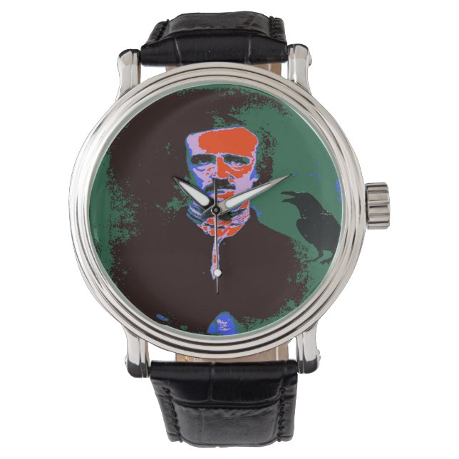 Edgar Allan Poe Pop Art Horloge (Voorkant)