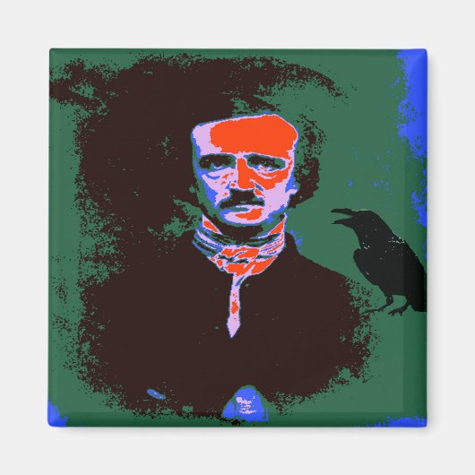Edgar Allan Poe Pop Art Magneet (Voorkant)