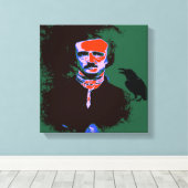 Edgar Allan Poe Pop Art Portret Canvas Afdruk (Insitu (Houten vloer))