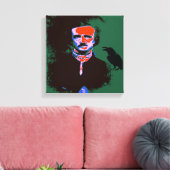 Edgar Allan Poe Pop Art Portret Canvas Afdruk (Insitu (Woonkamer))
