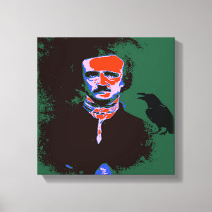 Edgar Allan Poe Pop Art-portret Canvas Afdruk