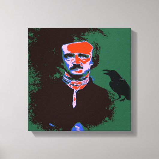 Edgar Allan Poe Pop Art Portret Canvas Afdruk (Voorkant)