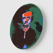 Edgar Allan Poe Pop Art Portret Grote Klok (Hoek)