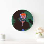 Edgar Allan Poe Pop Art Portret Grote Klok (Huis)