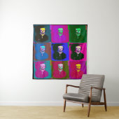 Edgar Allan Poe Pop Art Tapestry Wandkleed (In situ)