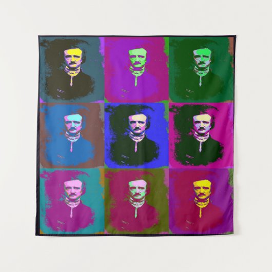 Edgar Allan Poe Pop Art Tapestry Wandkleed (Voorkant)