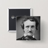 Edgar Allan Poe ~ Portrait 1849 Vierkante Button 5,1 Cm (Voorkant /achterkant)