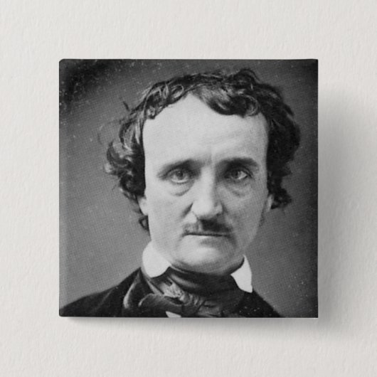 Edgar Allan Poe ~ Portrait 1849 Vierkante Button 5,1 Cm (Voorkant)