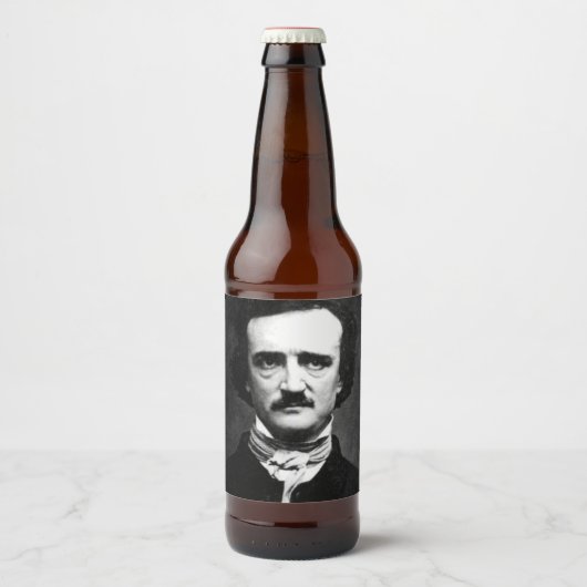 Edgar Allan Poe Portret Bier Etiket (Voorkant)