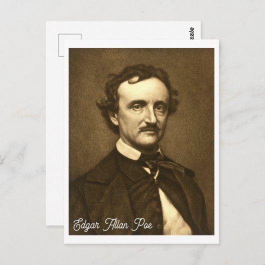 Edgar Allan Poe Portret Briefkaart (Voorkant / Achterkant)