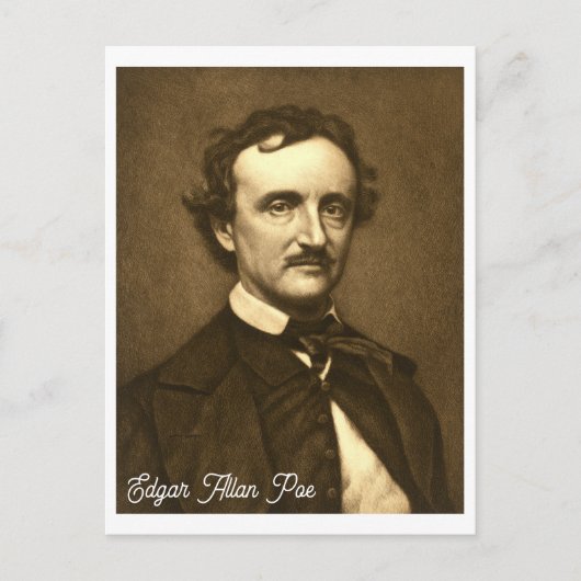 Edgar Allan Poe Portret Briefkaart (Voorkant)