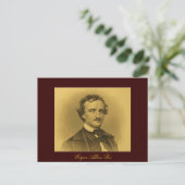 Edgar Allan Poe Portret Briefkaart (Staand voorkant)