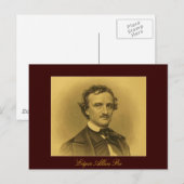 Edgar Allan Poe Portret Briefkaart (Voorkant / Achterkant)