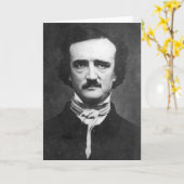 Edgar Allan Poe Portret Kaart (Gele Bloem)