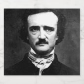 Edgar Allan Poe Portret Likeurfles Etiket (Enkel label)