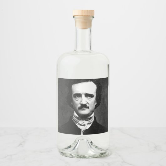 Edgar Allan Poe Portret Likeurfles Etiket (Voorkant)