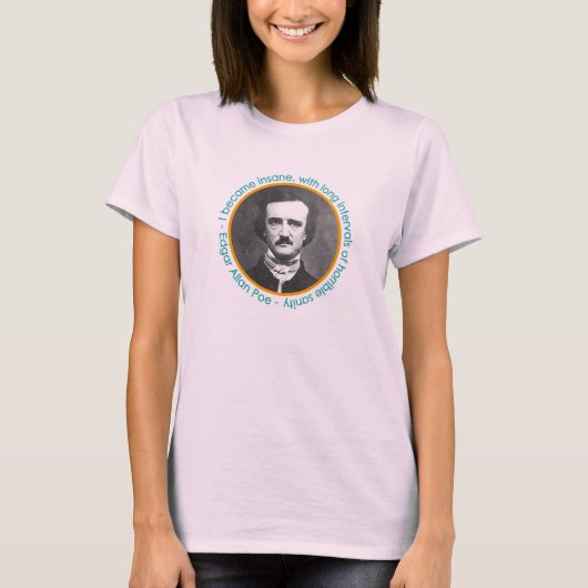 Edgar Allan Poe Portret met Citaat Shirt (Voorkant)