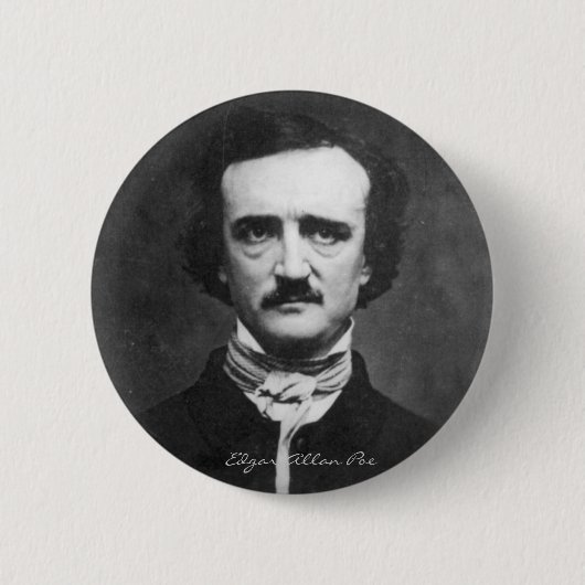 Edgar Allan Poe Portret Ronde Button 5,7 Cm (Voorkant)
