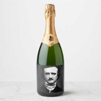 Edgar Allan Poe Portret Sparkling Wijnetiket