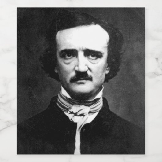 Edgar Allan Poe Portret Wijn Etiket (Enkel label)
