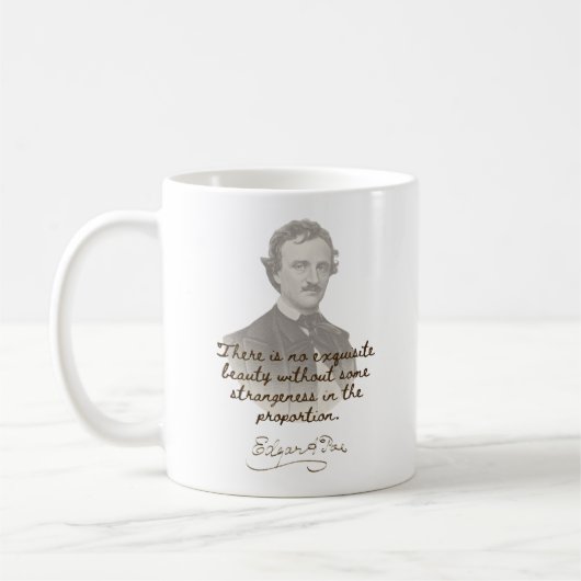 Edgar Allan Poe Quote Mok - Voortreffelijke schoon (Links)