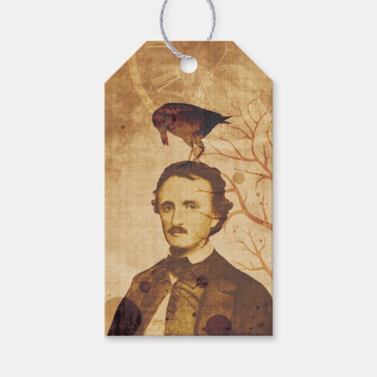 Edgar Allan Poe Quoth de Raven Nevermore Cadeaulabel (Voorkant)