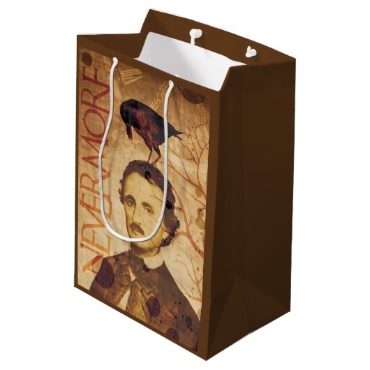 Edgar Allan Poe Quoth de Raven Nevermore Medium Cadeauzakje (Achterkant Gekanteld)